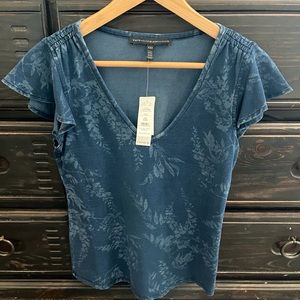 WHBM ruffle sleeve tee NWT XXS